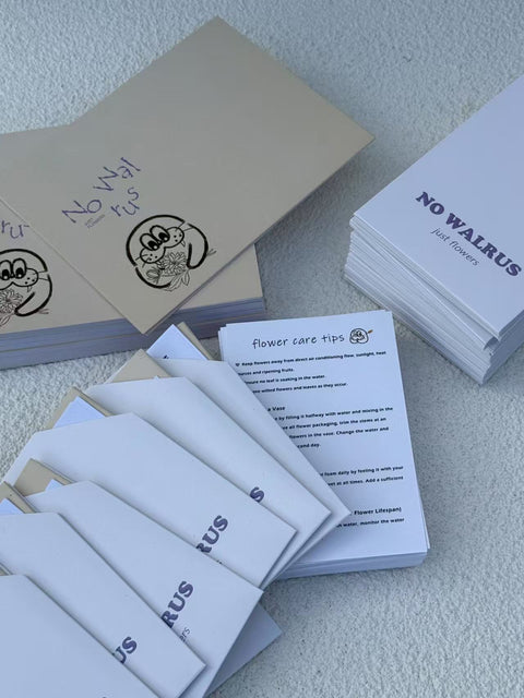 No Walrus Kit -  Sleeve, Greeting Card and Flower Care Tips