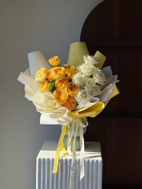 Morning Gilt ｜Love Heart Two-Tone Rose Bouquet