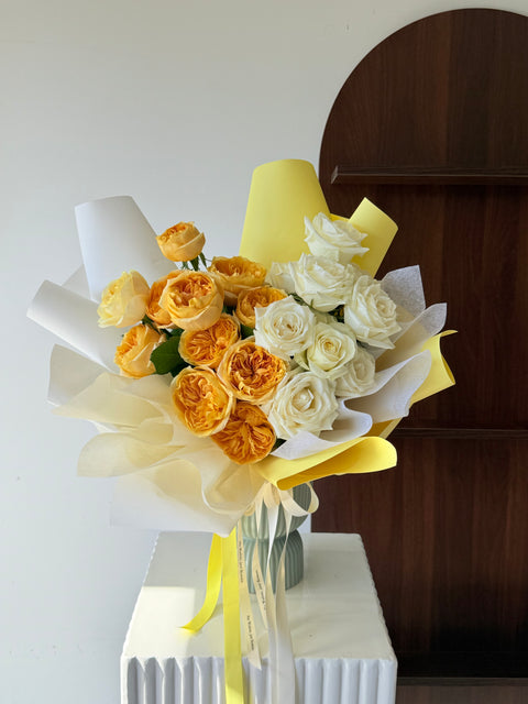 Morning Gilt ｜Love Heart Two-Tone Rose Bouquet